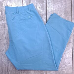 Under Armour Mens UA Match Play Golf Pants Size 40x28 Blue Chino Mid Rise
